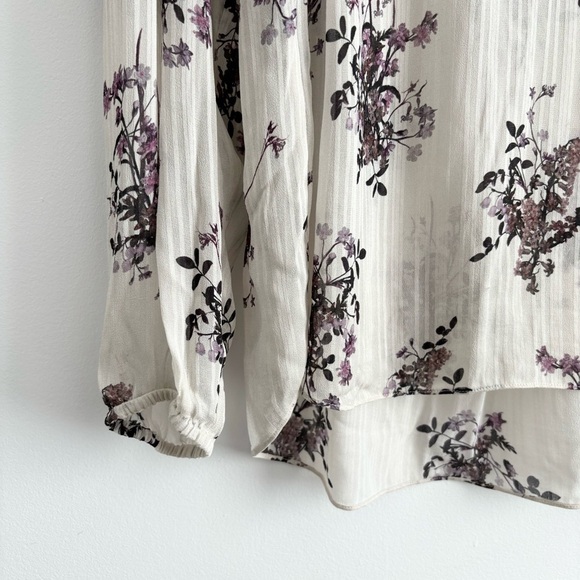 Aritzia Wilfred Floral Flowy Purple Cream Blouse - Picture 5 of 12